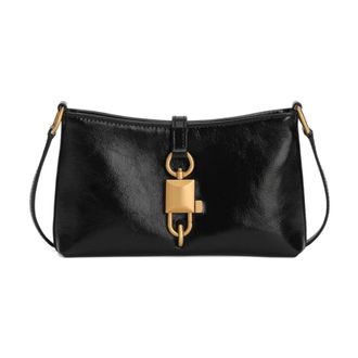 Dolce & Gabbana Shoulder Bags, female, Black, Size: ONE SIZE Lock Shoulder Bag