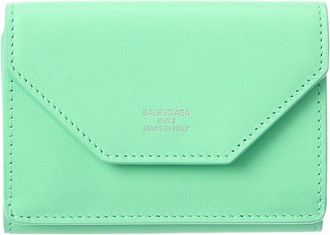 Balenciaga Logo Mini Leather Card Holder