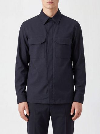 BRIGLIA 1949 Giacca a camicia in misto cotone con tasche applicate e bottoni nascosti