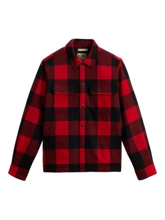 Woolrich check-pattern wool-blend shirt jacket - Red