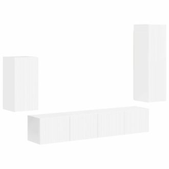 vidaXL Conjunto De Mueble De Tv 4 Pcs Brillante Madera De Ingenier&iacute;a Vidaxl