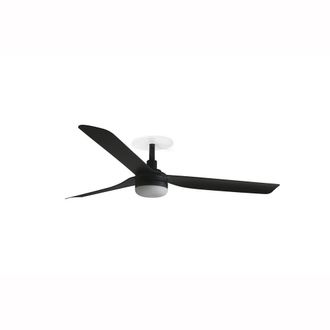 Netlighting Punt Recessed 132cm LED Ceiling Fan Matt Black CCT