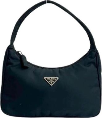 Prada Pre-owned Shoulder Bags, female, Black, Size: ONE SIZE Pre-owned Vintage Nylon Shoulder Bag