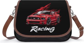 Generic Racing Car Crossbody Bag Womens Handbag PU Message Bags Shoulder Purse with Adjustable Strap