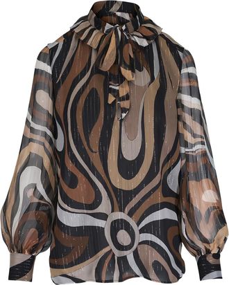 Pucci Blusa con stampa Marmo - Marrone