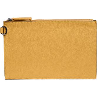 Longchamp Leather ZIp Pouch in Honey at Nordstrom Rack