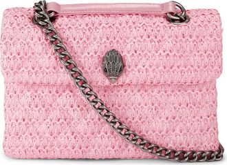 Kurt Geiger Kensington Raffia Convertible Shoulder Bag in Pink at Nordstrom
