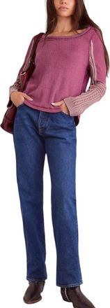 Free People Swinging Cable Cuff Top In Vineyard Grape Combo