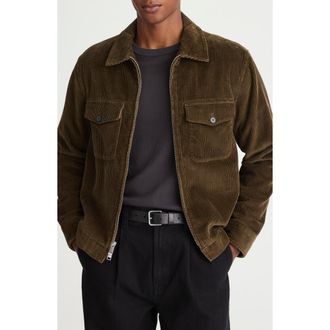 Madewell Corduroy Zip Jacket in Expedition Green at Nordstrom, Size Xx-Large