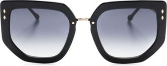 Isabel Marant geometric-frame sunglasses - women - Acetate - 55 - Black