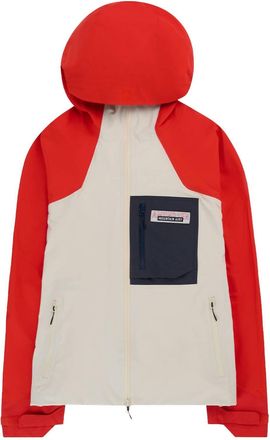 Amundsen & Scott Mens Mountain Airy Shell Jacket In Alert Red/ Oatmeal