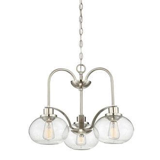Loops 1 Bulb Chandelier Hanging Pendant LIght Brushed Nickel LED E27 60W Bulb in Metallics