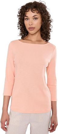 Tommy Bahama Ashby Isles Bateau Neck 3/4 T-Shirts Womens Clothing Light Salmon : LG (US 12-14), Cotton