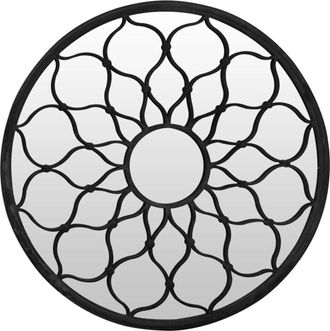 vidaXL Mirror Black 60x3 cm Iron Round for Indoor Use Vidaxl