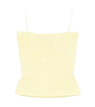 Jacquemus Yellow Square Neck Polka Dot Top