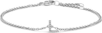 House of Brilliance 10K Gold Diamond Accent A-Z Initial Charm and Link Bracelet