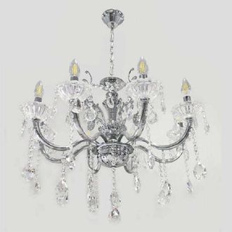 Trade Shop Trade Shop Traesio - Trade Shop - Lampadario Soffitto 8 Bracci Attacco E14 Pendenti Acrilico Oro Argento A19 - Plata