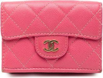 Chanel Pink Grained Calfskin Wallet (Tri-Fold) (Pre-Owned)