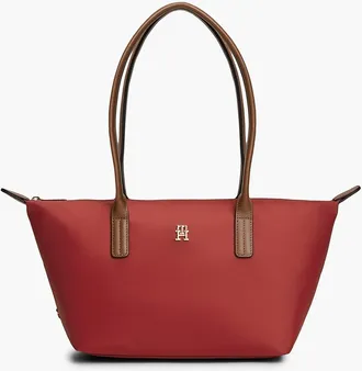 Tommy Hilfiger Womens Monogram East-West Tote Bag - Autumn Red