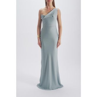 Amsale Hammered Satin Gown in Jade at Nordstrom, Size 12