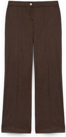 Fiorella Rubino Dames, Broeken, Bruin, Maat: 5XL Katoen