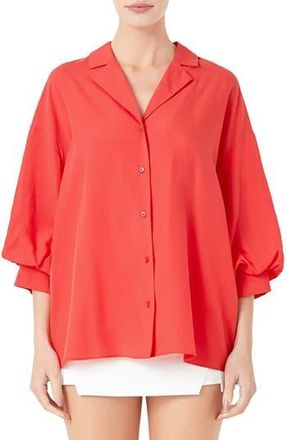 endless rose Blouson Sleeve Button-Up Shirt in Red at Nordstrom Rack, Size X-Small