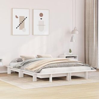 vidaXL Vidaxl - Estructura De Cama Sin Colch&oacute;n Madera De Pino Blanco 135x190 Cm