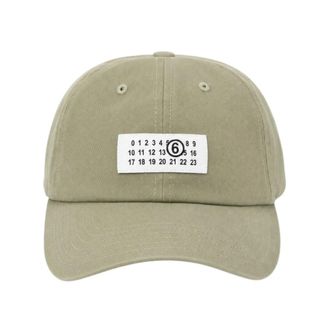 Maison Margiela Baseballpet met logo - unisex - Petten - Groen - L - Katoen - Accessoires