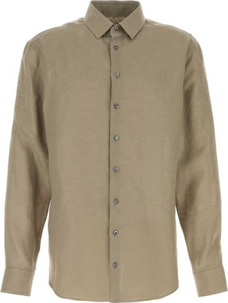Giorgio Armani Dove Grey Linen Shirt
