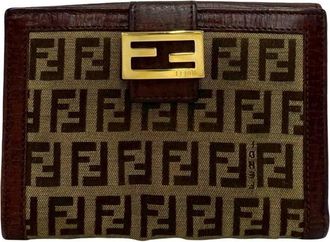Fendi Brown Canvas Leather Wallet (Bi-Fold) (Pre-Owned)