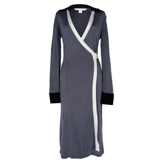 Diane Von F&uuml;rstenberg Diane Von Furstenberg Midi Wrap Dress in Grey Viscose