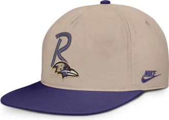 Nike Baltimore Ravens Rewind Pro Nike Mens NFL Adjustable Hat in Brown | NF570J328G-SF5