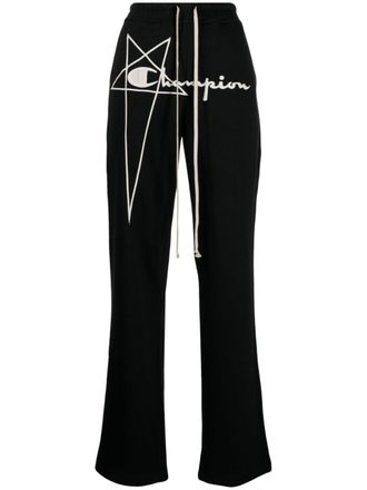Champion logo-embroidered track trousers - women - Cotton - L - Black