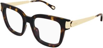 Chlo&eacute; Rechthoekig montuur voor brillen - unisex - Brillen - Bruin - 52 MM - Leer - Accessoires
