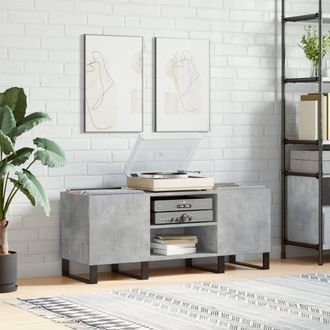 vidaXL Mueble Discos Madera Contrachapada Gris Hormig&oacute;n 121x38x48 Cm Vidaxl