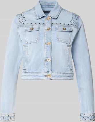 Betty Barclay Cropped Jeansjacke mit Ziersteinbesatz in Jeansblau, Gr&ouml;&szlig;e 36