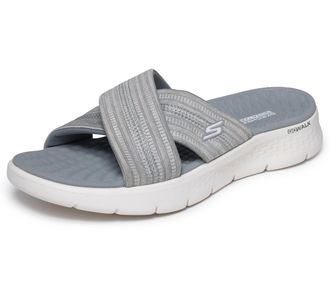 Skechers Womens Go Walk Flex Sandal Impressed Sandals/Thong Sandals, Grey Textile, 3 UK