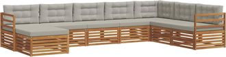 vidaXL Conjunto De Sof&aacute;s De Exterior 8 Uds. Gris Natural Y Claro Vidaxl