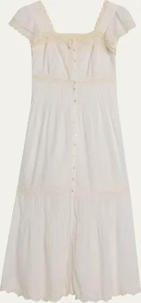 LoveShackFancy Georgine Eyelet Embroidered Maxi Dress