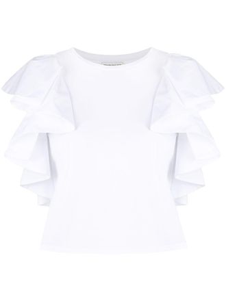 Alexander McQueen Top met korte mouwen - Wit