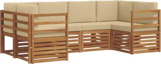 vidaXL Conjunto De Sof&aacute;s De Exterior 6 Uds. Natural Vidaxl