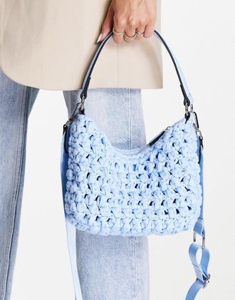 Topshop H&auml;kel-Umh&auml;ngetasche-Blau