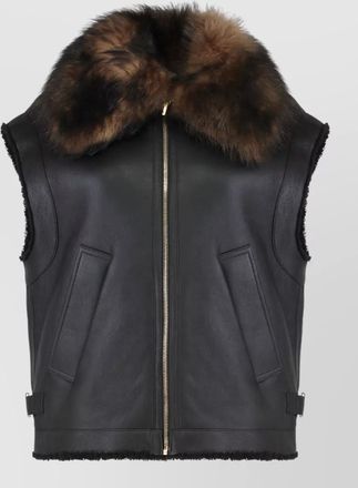 Fendi shearling leather gilet