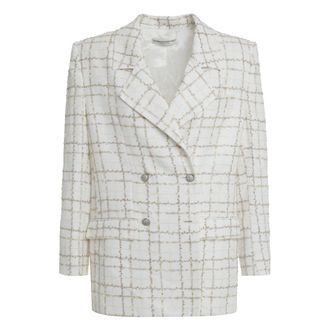 Alessandra Rich Dames, Jassen, Wit, Maat: XS Tweed