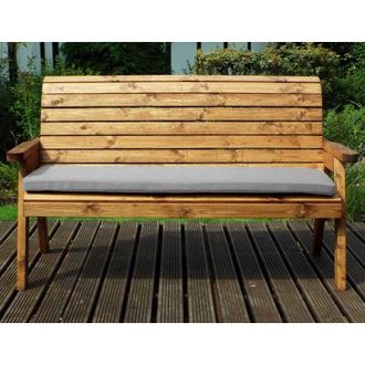 Charles Taylor Trading Charles Taylor - Three Seater Winchester Bench with Grey Cushions - Fully Assembled W170 x D74 x H98