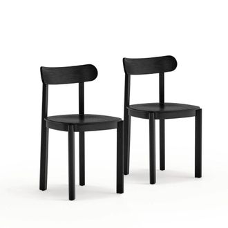 HOMN Pack 2 sillas de comerdor negro