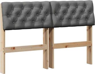 vidaXL Upholstered Headboard Dark Grey 120 cm Solid Pine Wood vidaXL