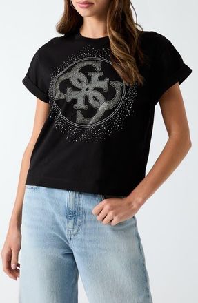 Guess Hotfix Logo Graphic T-Shirt in Jet Black at Nordstrom, Size X-Small