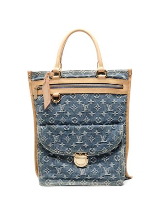 Louis Vuitton Monogram denim tote bag - Blauw