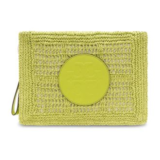 Tory Burch Ella Hand Pouch - female - Tory Burch - Clutches - Green - ONE SIZE - Bags